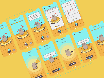 CleanCat App Wireframe app design illustration ui ux wireframe design