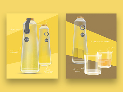 Old sketch | Glass bottles design illustration photoshop product sketch