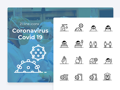 Covid-19 line icons coronavirus covid 19 covid19 epidemic icons medical pandemic virus work from home