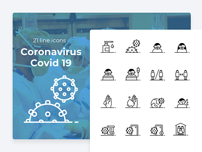 Covid-19 line icons