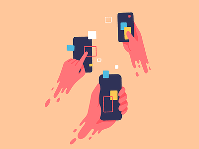 Our addiction to phones addiction communication gestures hand illustration internet phone