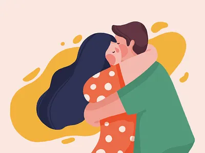 More hugs care character couple hug illustration love