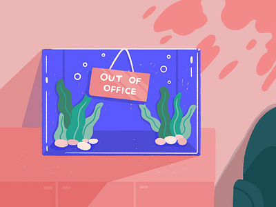 Fishes Out Of Office aquarium fish tank fishes illustration office out of office