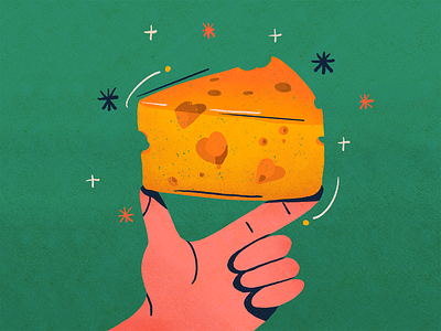Cheese lovers day cheese hand illustration lovers