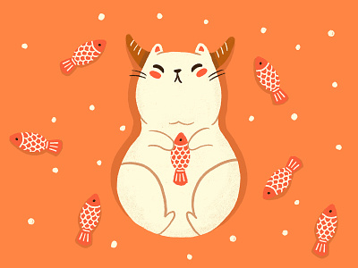 Year Of Ox cat chinese new year fish happy chinese new year happy lunar new year happy new year illustration japanese lunar new year new year ox year of the ox
