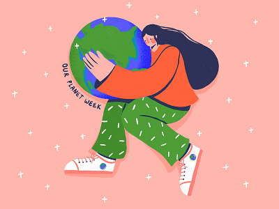Our planet week character earth globe green movement hugging illustration mother earth mother nature planet planet earth woman