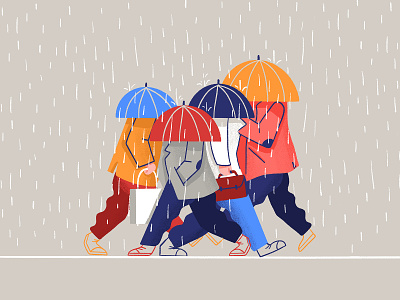 Rainy day brolly character city illustration rain raining raining day umbrella walking wet wet day