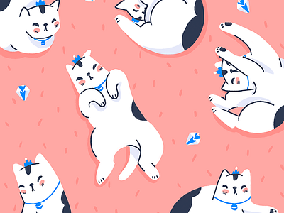 Aristocats cat cats flat illustration pattern