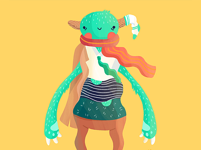 Closet monster character clothes concept art creature illustration monster