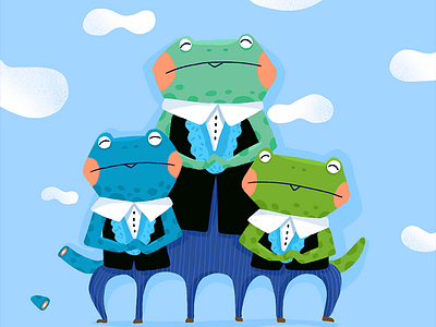 Lizard Choir character choir frog illustration lizard singing
