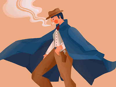 Gunslinger character cowboy gunslinger illustration smoking
