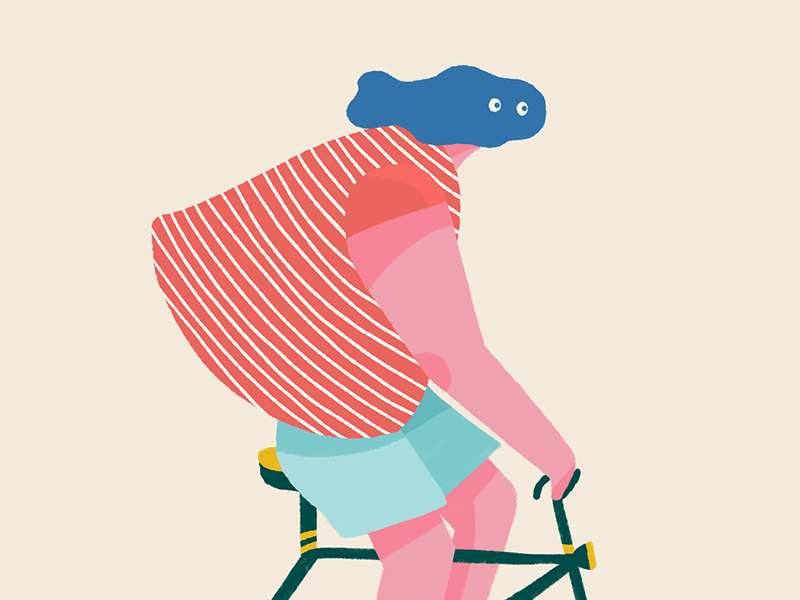 A polluted ride character cycling illustration pollution