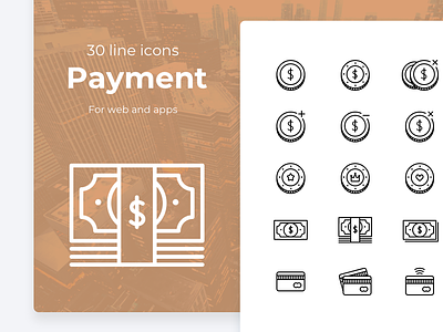 Payment cash and money icons