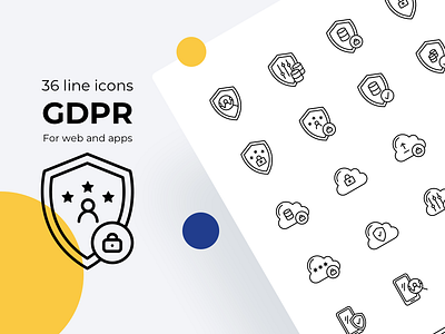 GDPR line icons cloud cookie data data protection eu gdp icon icons mobile mobile privacy privacy regulation