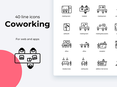 Coworking space icons