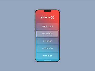 SpaceX App Concept app branding colors concept future gradient graphicdesign icon ios mobile mobile app design mockup spacex ui uiux