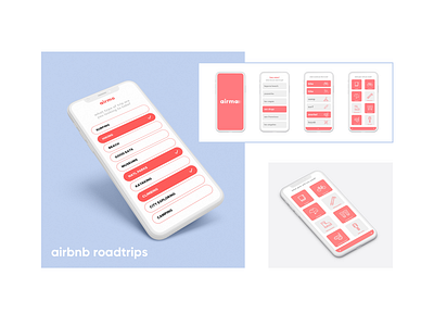 Airbnb Roadtrips airbnb app clean design interfaces minimal mockup roadtrip travel ui