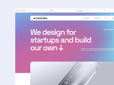 ARCADE LABS agency brand design branding concept design figma gradient graphicdesign landing page logo los angeles studio ui web web design website