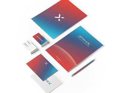 The New SpaceX - Rebrand Stationary branding concept design graphicdesign rebranding spacex