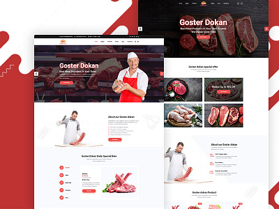 Goster Dokan - Meat Shop PSD Template agency bootstrap business butcher shop chicken colorful ecommerce fish meat meat shop mutton online meat shop products restaurant retail webstrot
