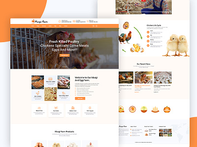 PoultryFarm - Organic Poultry Web Template. agriculture cattle farm eco farm eco products farm food farming food green healthy products meat natural