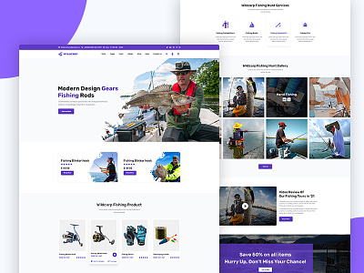 #2 Fishing and Hunting Club web Template boat camping fisherman fishing fishing club fishing shop fishing sports fishing tips fishing tools