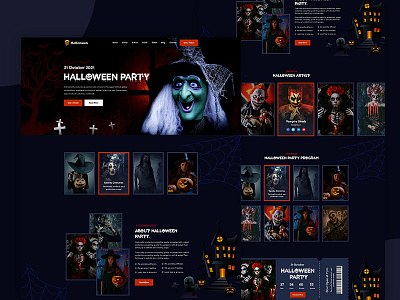 Halloween - Horror Night Party Web Template event event agency halloween holidays kids landing page night event party pumpkin day ticket