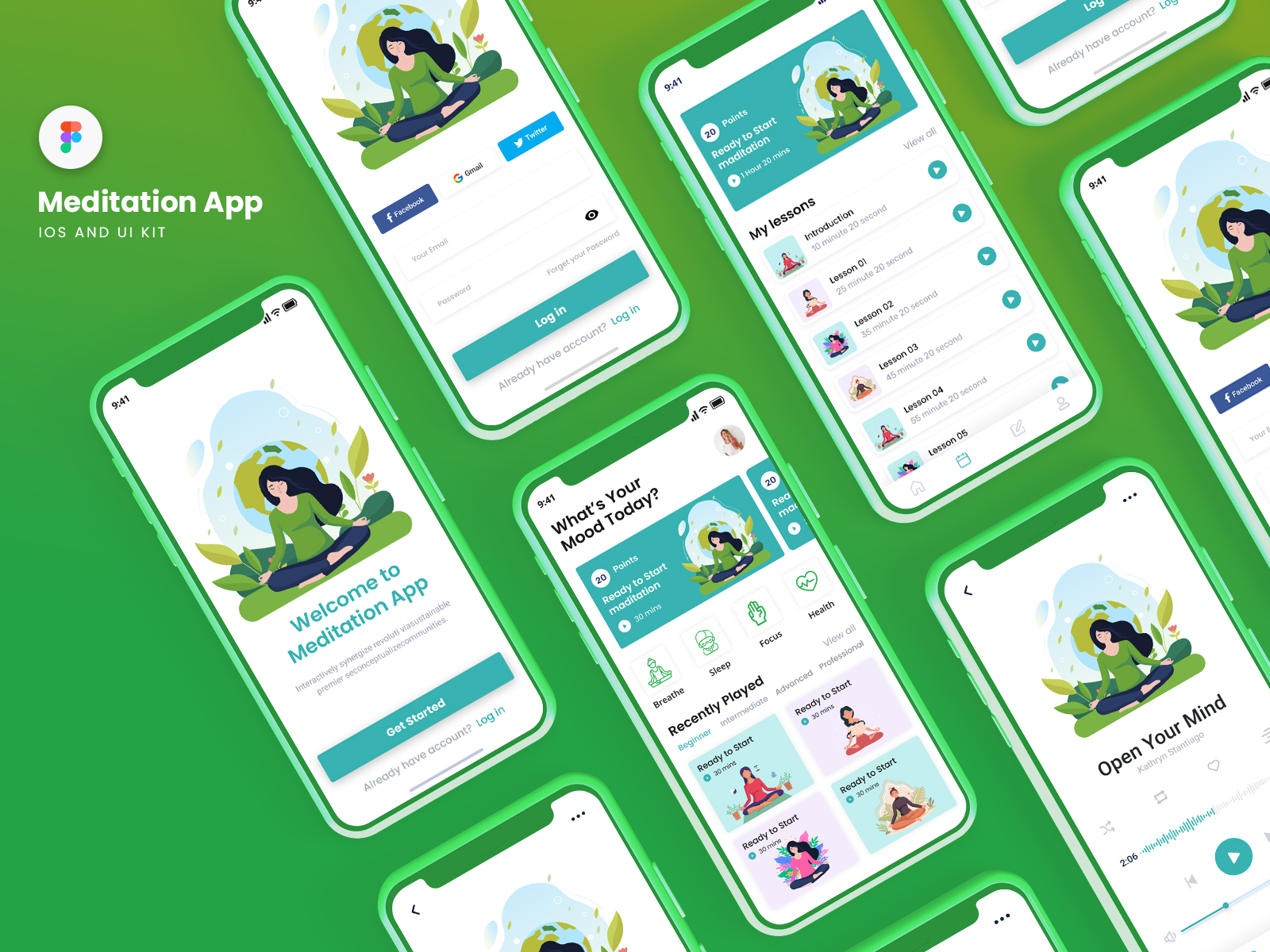 Meditation App UI Kit by Sahjahan Sagor on Dribbble