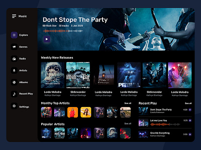 Soundcloud Website Redesign album app app music clean design colorful creative dark music player playlist singer