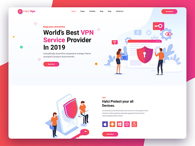 Halci Vpn Service agency app clean creative colorful creative design illustration marketing service website