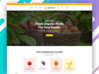 Agricul Farm business clean creative colorful illustration service website