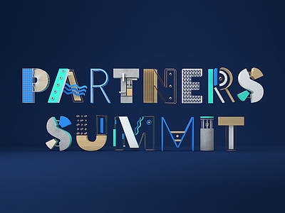 Partners Summit Branding 3d branding c4d event branding logo