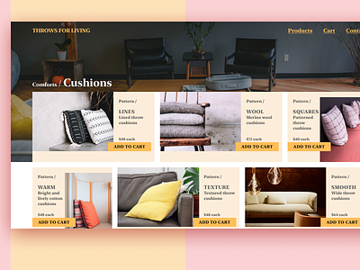 Daily UI Day #012: eCommerce Cushion Store!