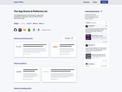 App Stores & Platforms List Concept