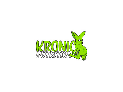 Kronic Nutrition Logo animal brand branding design fitness green icon illustration illustrator kangaroo lettering logo logotype design sport supplement supplements toxic typography vector