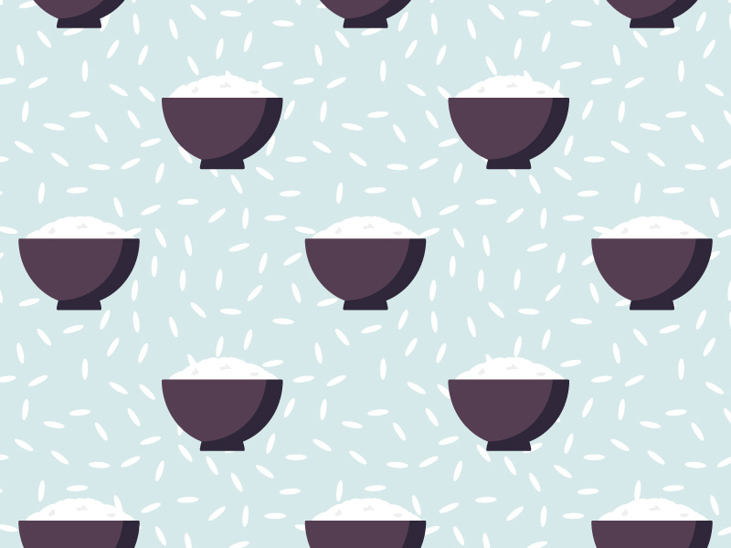 Rice Bowl pattern. Asian food by Olha Kozachenko on Dribbble