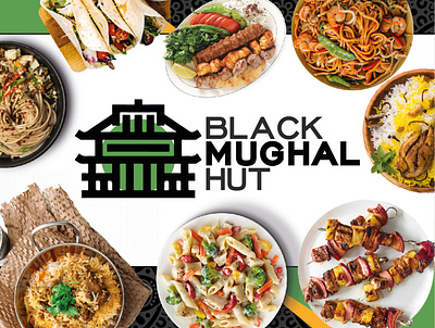black mughal restaurant cover image black cafe food hut illustration poster