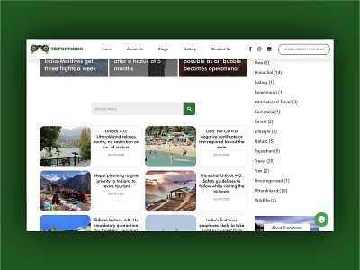 Tripnotise News page design