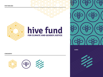 Hive Fund Brand Identity bee branding design graphic design hive honeycomb icon illustration justice logo nonprofit pattern symbol