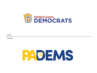 PADems Logo Before and After