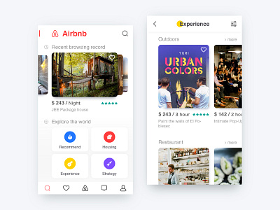 Airbnb Redesign ai app design ios jee ps redesign，mobile travel，tourism， airbnb ui ux