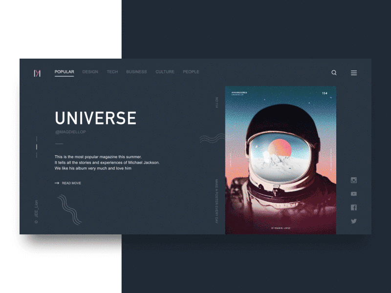 Monthly magazine web Design GIF by Chicken_boy for DCU on Dribbble