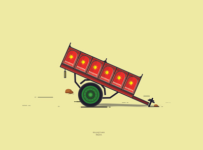 Indian Tractor cart design illustration vector web