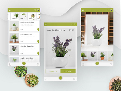 Online Nursery app concept apps apps design ar augmented reality card layout card ui mobile app nursery ui ux visual design vr