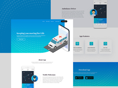 Webapage Design ambulance concept healthcare landing page medical ui ui design ui ux ux webpage website