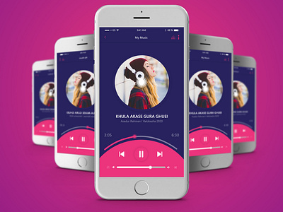 Unique music app design for ios and android