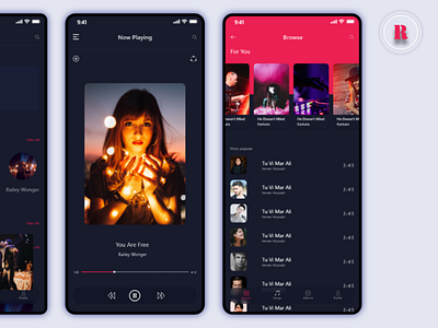 Dark Music apps design