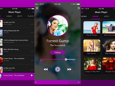 Unique Music App Design For Ios