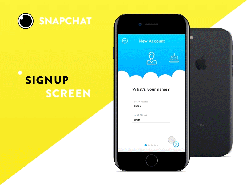 Signup Screen animation - Snapchat animation iphone logo motion product design signup screen ui. ux