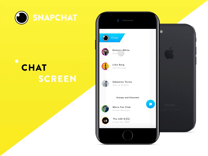 Chat Screen - Snapchat aesthetics chat flight interaction design ios messaging product design shot ui ux